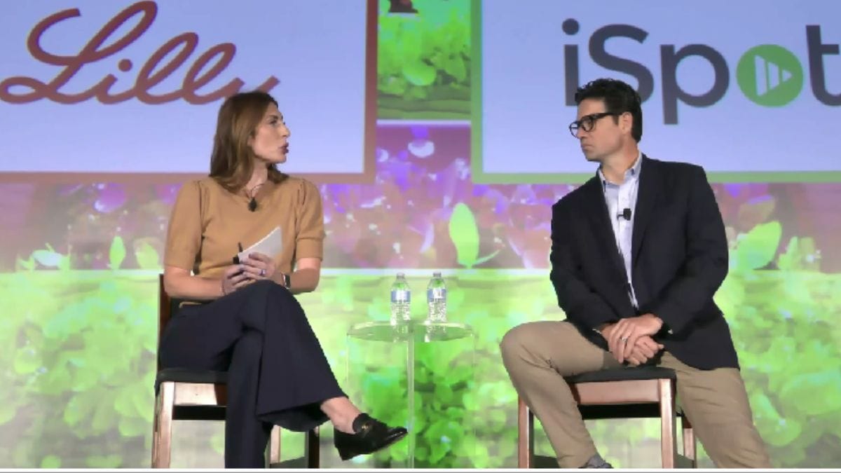 Whitney Teplitzky, Sr. Director of Customer Success at iSpot, and Zachary Schroll, AVP of Consumer Analytics at Eli Lilly (JL Photo)